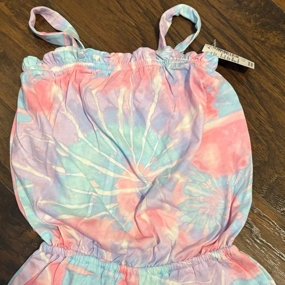 The Children's Place Pink and Blue Tie-Dye Romper